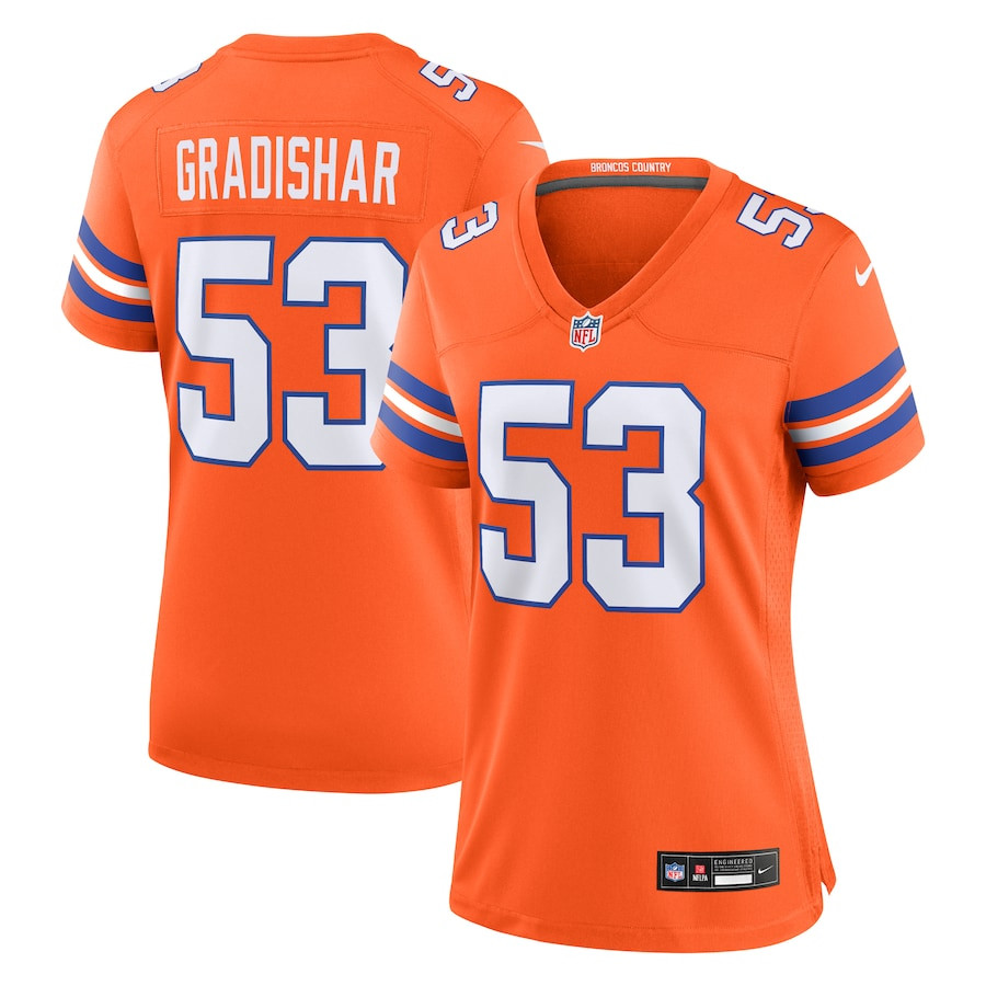 Randy Gradishar 53 Denver Broncos Women's Mile High Collection 1977 Throwback Retired Player Game Jersey - Orange JS8738 Saliibo