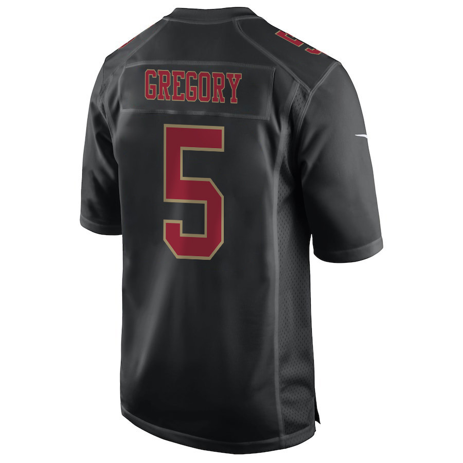Randy Gregory 5 San Francisco 49ers Super Bowl LVIII Patch Fashion Game Men Jersey - Carbon Black JS9589 Saliibo - Image 3