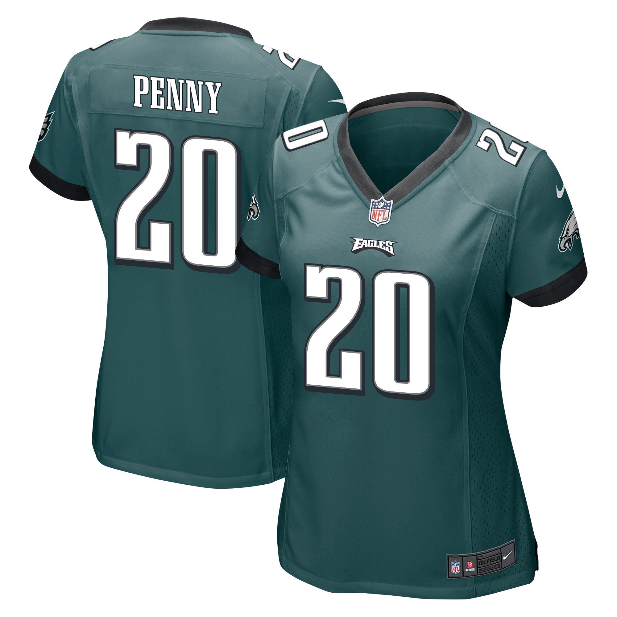 Rashaad Penny 20 Philadelphia Eagles Women Game Jersey - Midnight Green JS8424 Saliibo