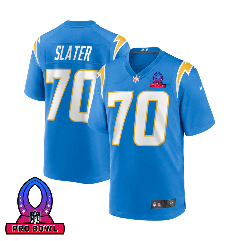 Rashawn Slater 70 Los Angeles Chargers 2025 Pro Bowl Patch Game Men Jersey - Powder Blue JS1612 Saliibo