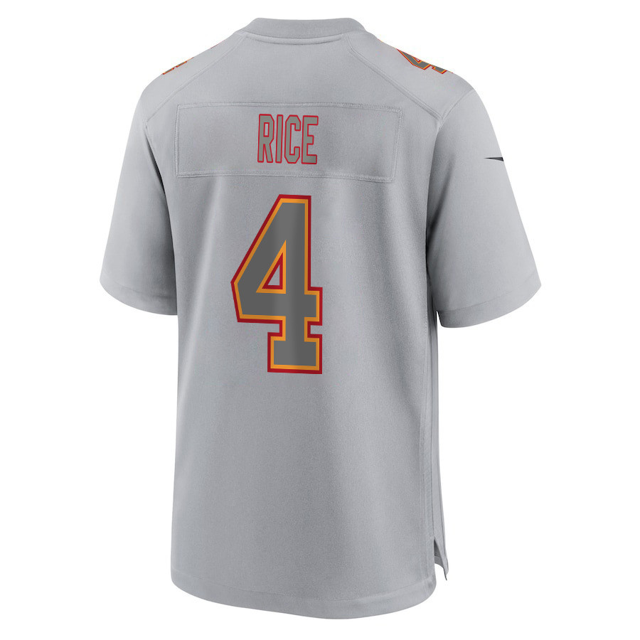 Rashee Rice 4 Kansas City Chiefs Super Bowl LVIII Champions 4X Atmosphere Fashion Game Men Jersey - Gray JS3340 Saliibo - Image 3