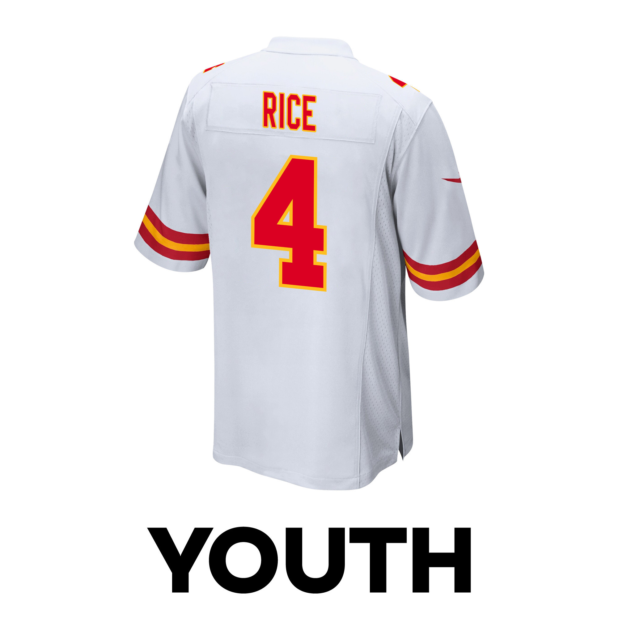 Rashee Rice 4 Kansas City Chiefs Super Bowl LVIII Champions 4X Game YOUTH Jersey - White JS5967 Saliibo - Image 3
