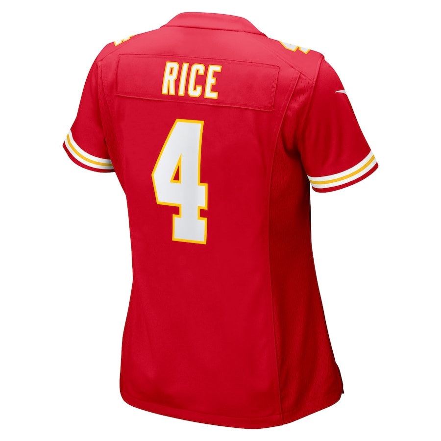 Rashee Rice 4 Kansas City Chiefs Women Game Jersey - Red JS3403 Saliibo - Image 3