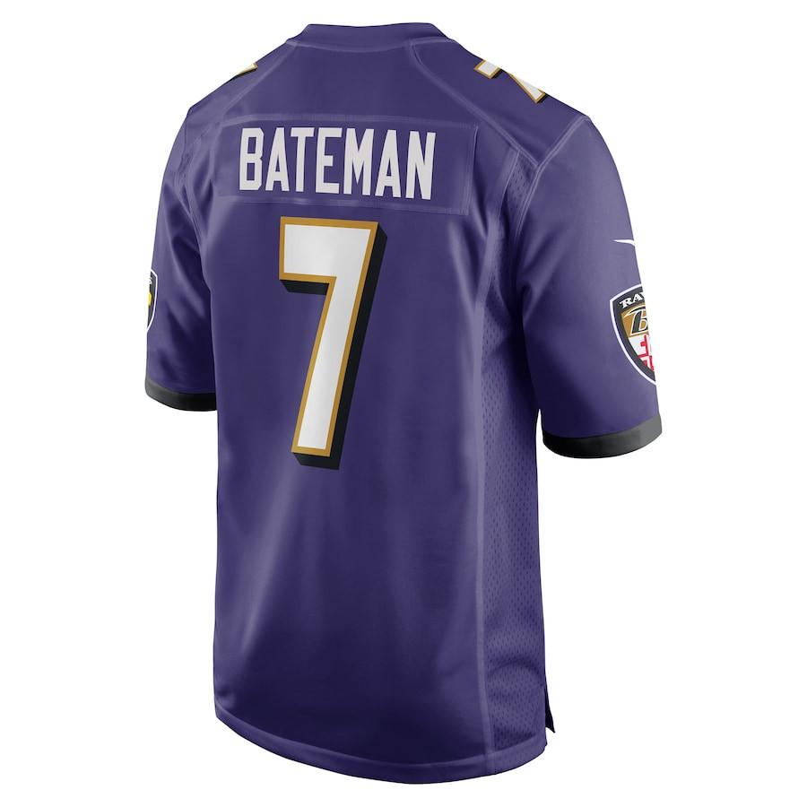 Rashod Bateman 7 Baltimore Ravens Team Game Men Jersey - Purple JS2602 Saliibo - Image 3