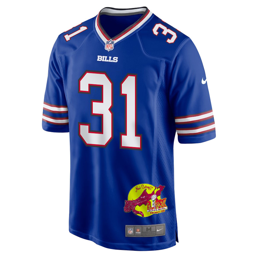 Rasul Douglas 31 Buffalo Bills Super Bowl LIX New Orleans Patch Game Men Jersey - Royal JS8959 Saliibo - Image 3