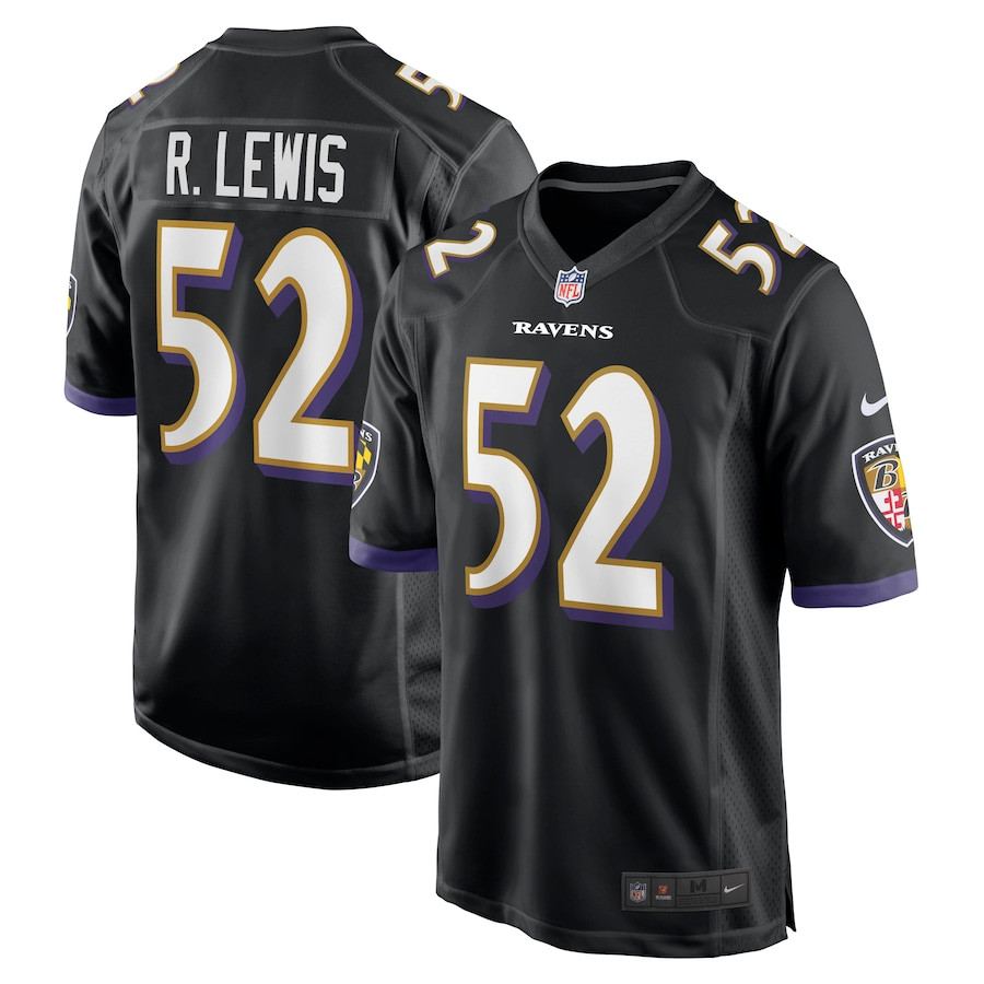 Ray Lewis 52 Baltimore Ravens Men Retired Jersey - Black JS6736 Saliibo