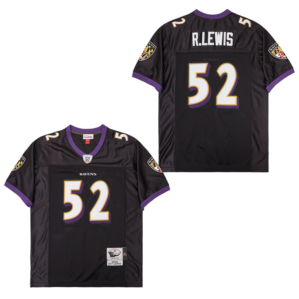 Ray Lewis 52 Baltimore Ravens Throwback Men Jersey - Black JS8129 Saliibo