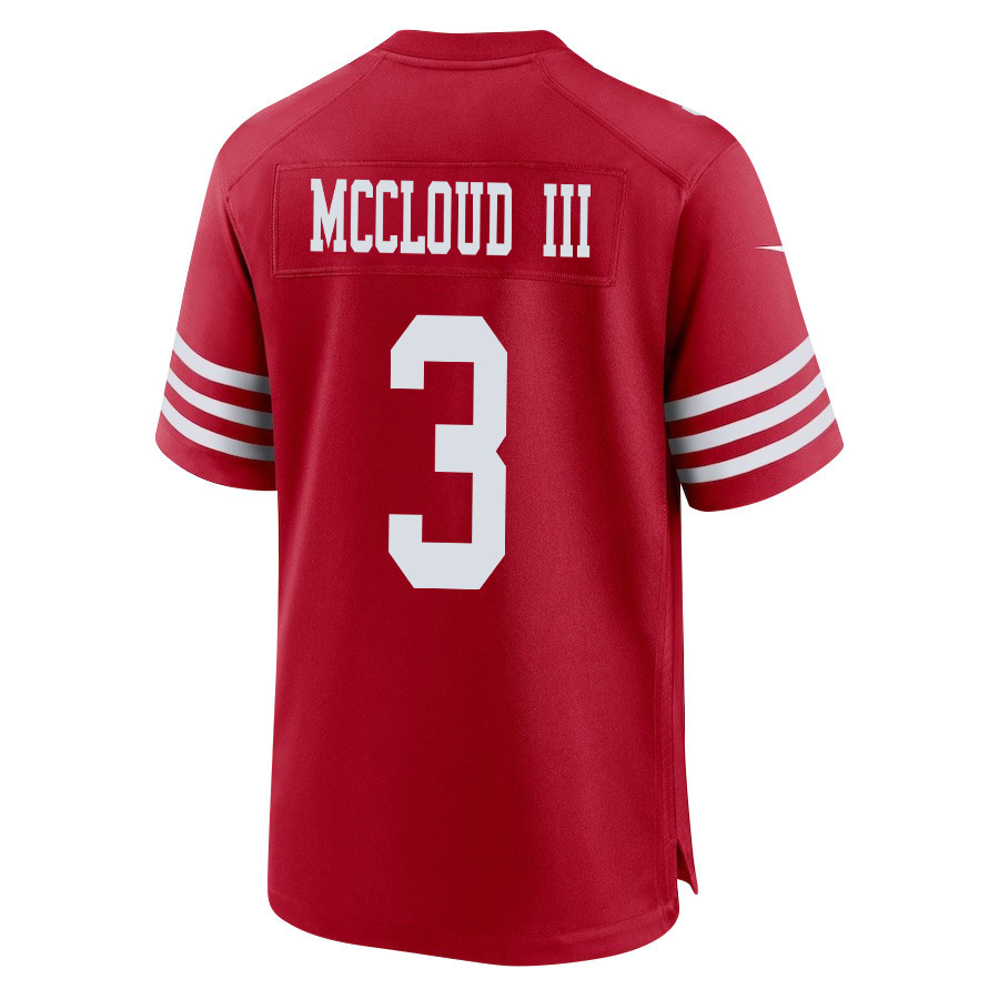 Ray-Ray McCloud III 3 San Francisco 49ers Super Bowl LVIII Patch Game Men Jersey - Scarlet JS9867 Saliibo - Image 3