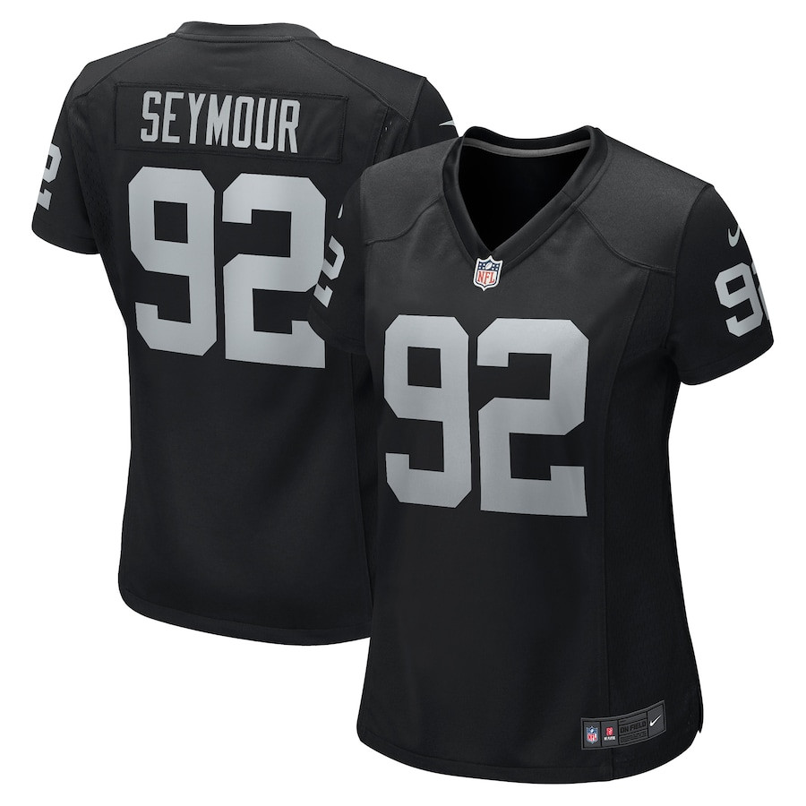 Richard Seymour 92 Las Vegas Raiders Women Retired Game Jersey - Black JS1376 Saliibo