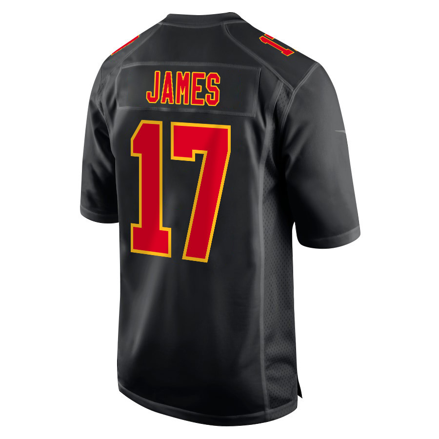 Richie James 17 Kansas City Chiefs Super Bowl LVIII Champions 4 Stars Patch Fashion Game Men Jersey - Carbon Black JS6947 Saliibo - Image 3
