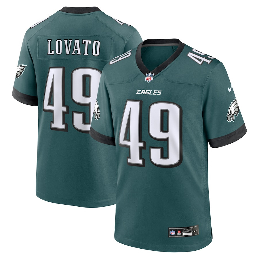 Rick Lovato 49 Philadelphia Eagles Team Game Men Jersey - Midnight Green JS7858 Saliibo