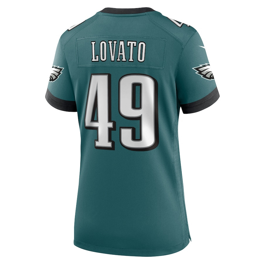 Rick Lovato 49 Philadelphia Eagles Women's Team Game Jersey - Midnight Green JS7660 Saliibo - Image 3