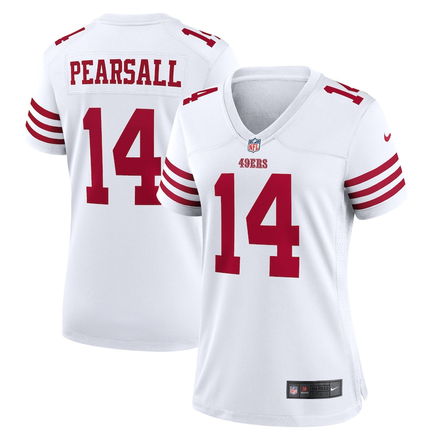 Ricky Pearsall 14 San Francisco 49ers Women's White Game Jersey - White JS5152 Saliibo