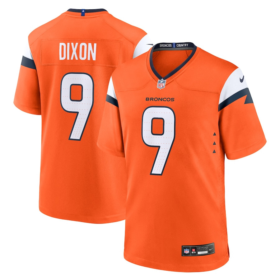 Riley Dixon 9 Denver Broncos Team Game Men Jersey - Orange JS5180 Saliibo