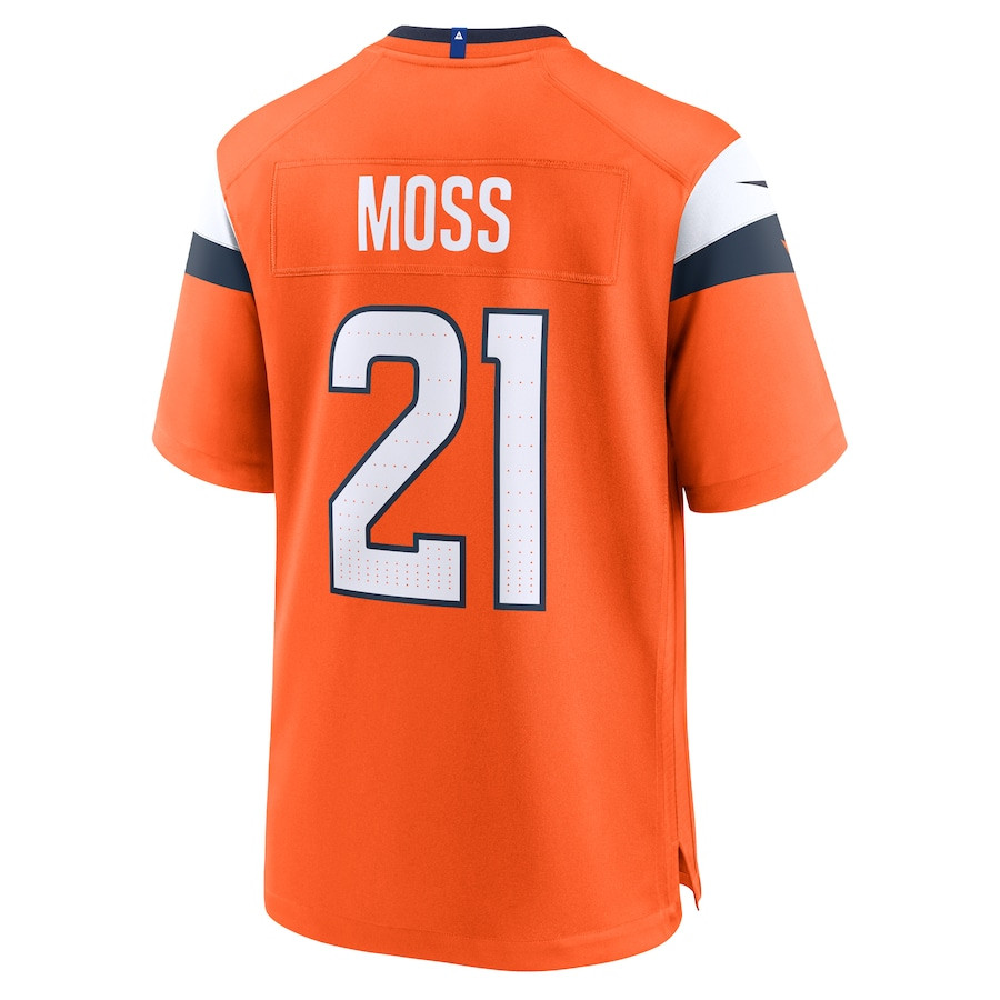 Riley Moss 21 Denver Broncos Team Game Men Jersey - Orange JS7897 Saliibo - Image 3