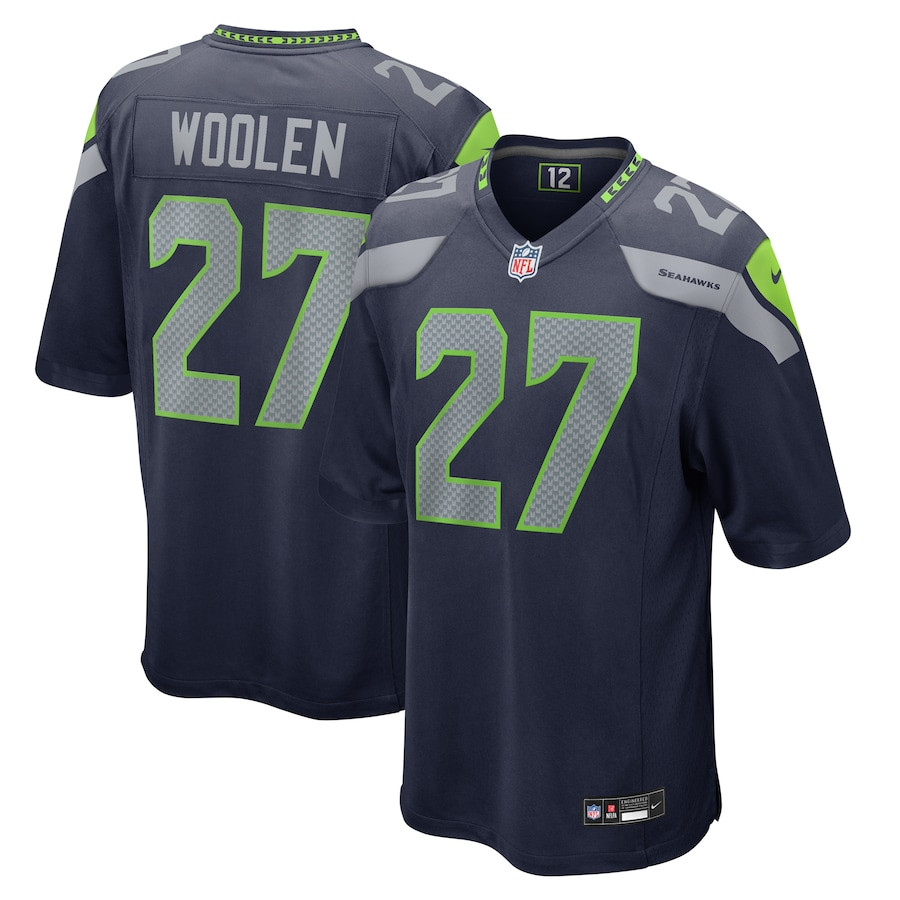 Riq Woolen 27 Seattle Seahawks Game Men Jersey - College Navy JS3024 Saliibo