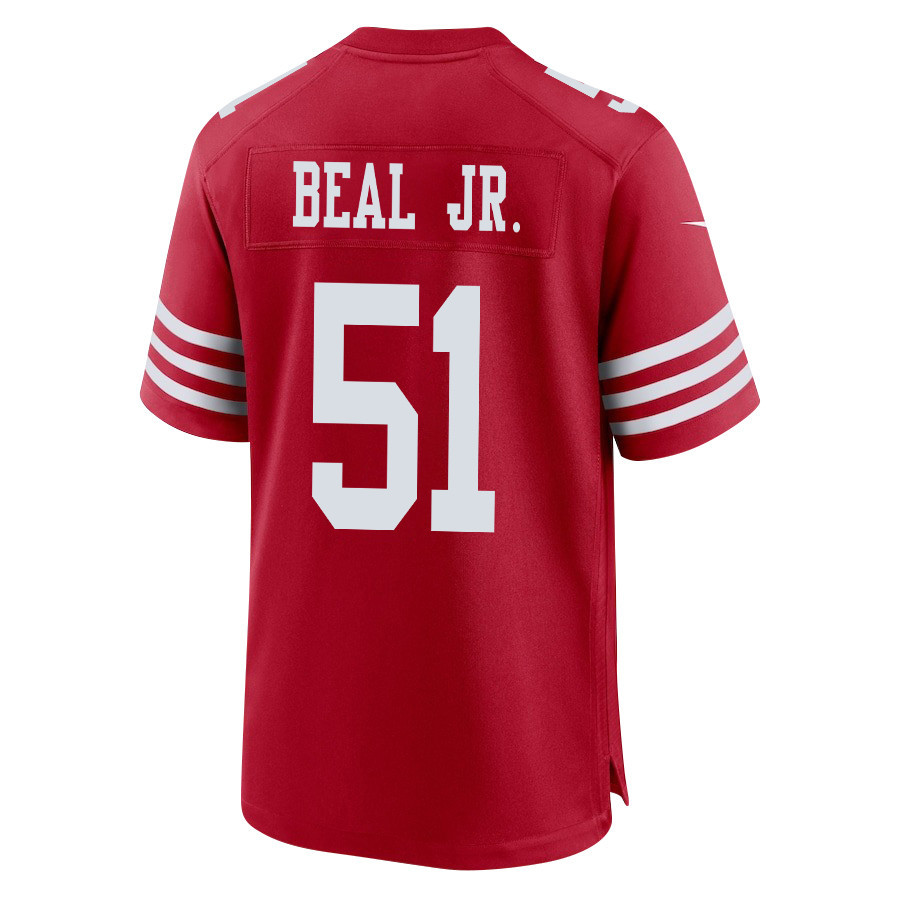 Robert Beal Jr. 51 San Francisco 49ers NFC Champions Patch Game Men Jersey - Scarlet JS1442 Saliibo - Image 3