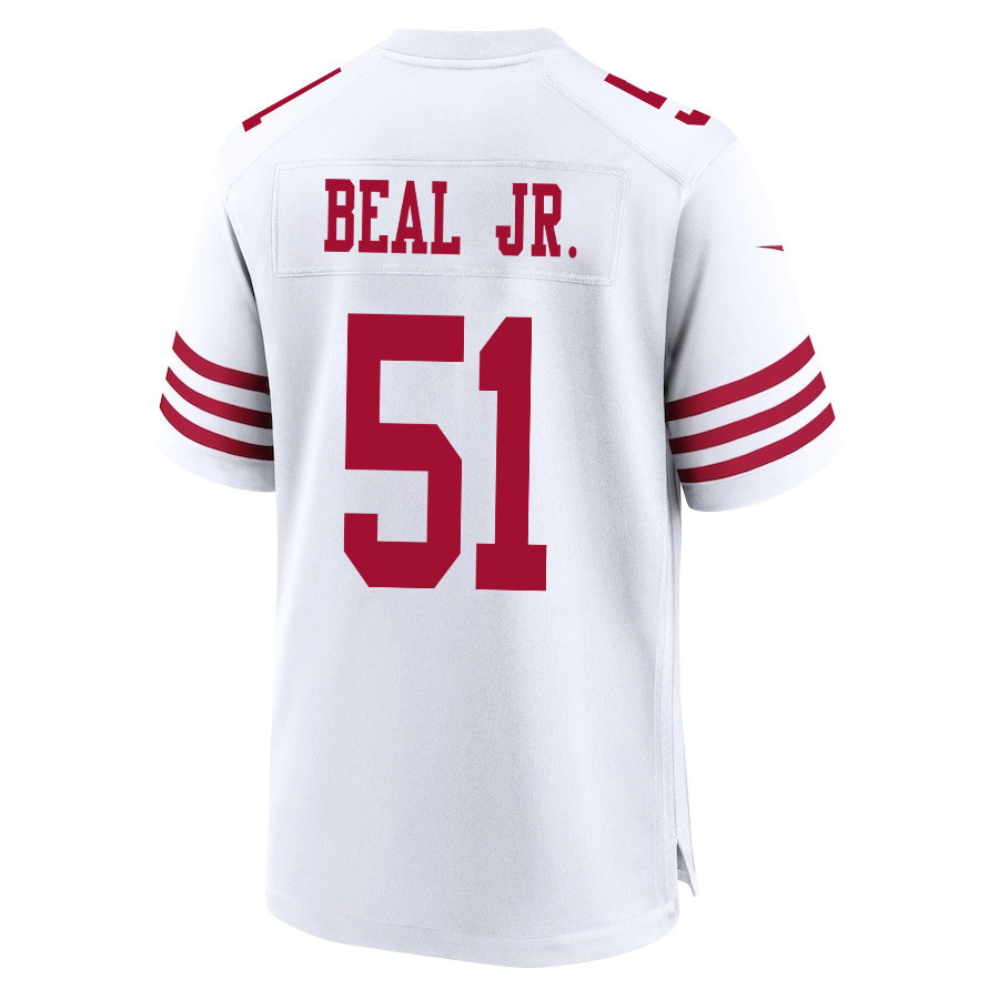 Robert Beal Jr. 51 San Francisco 49ers NFC Champions Patch Game Men Jersey - White JS6216 Saliibo - Image 3