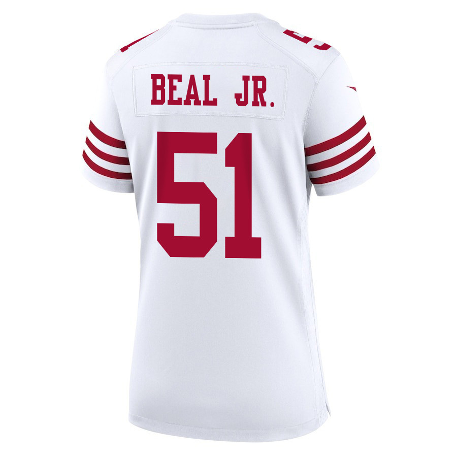 Robert Beal Jr. 51 San Francisco 49ers Super Bowl LVIII Patch Game Women Jersey - White JS7503 Saliibo - Image 3