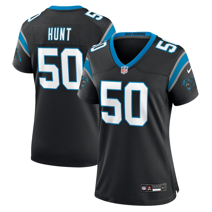 Robert Hunt 50 Carolina Panthers Women's Game Jersey - Black JS5418 Saliibo