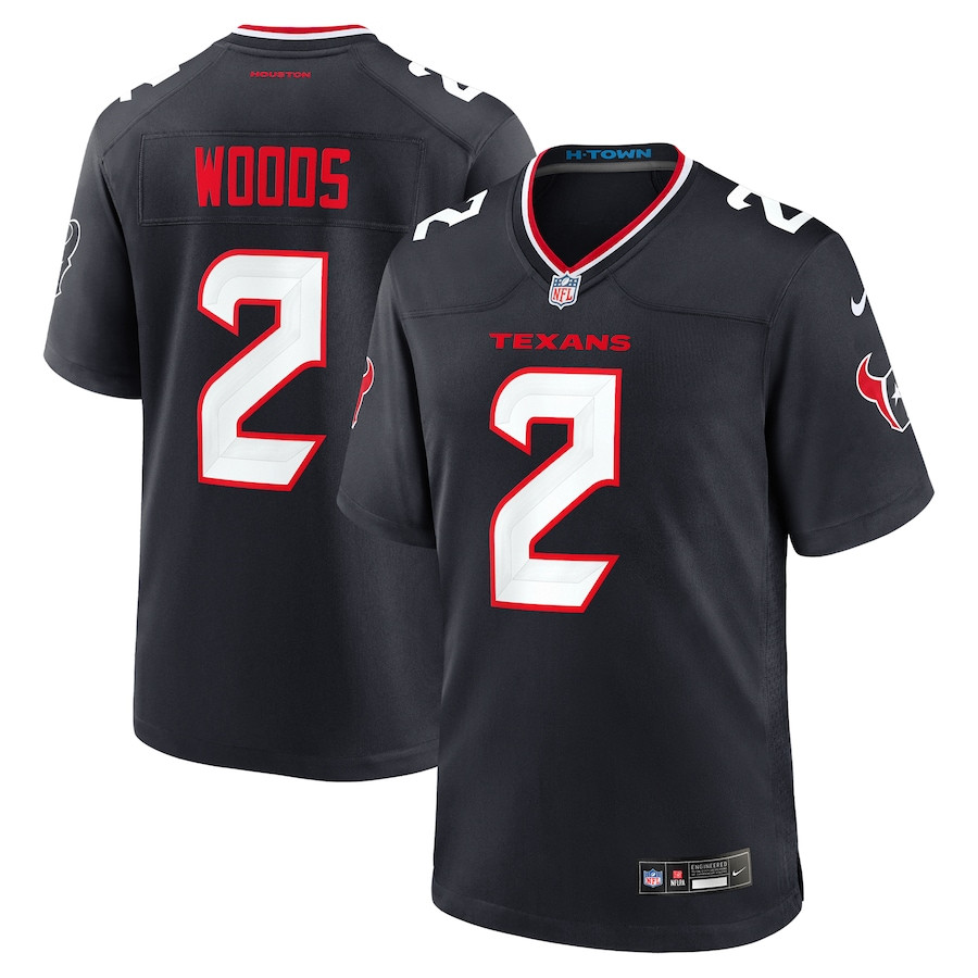 Robert Woods 2 Houston Texans Team Game Men Jersey - Navy JS6045 Saliibo