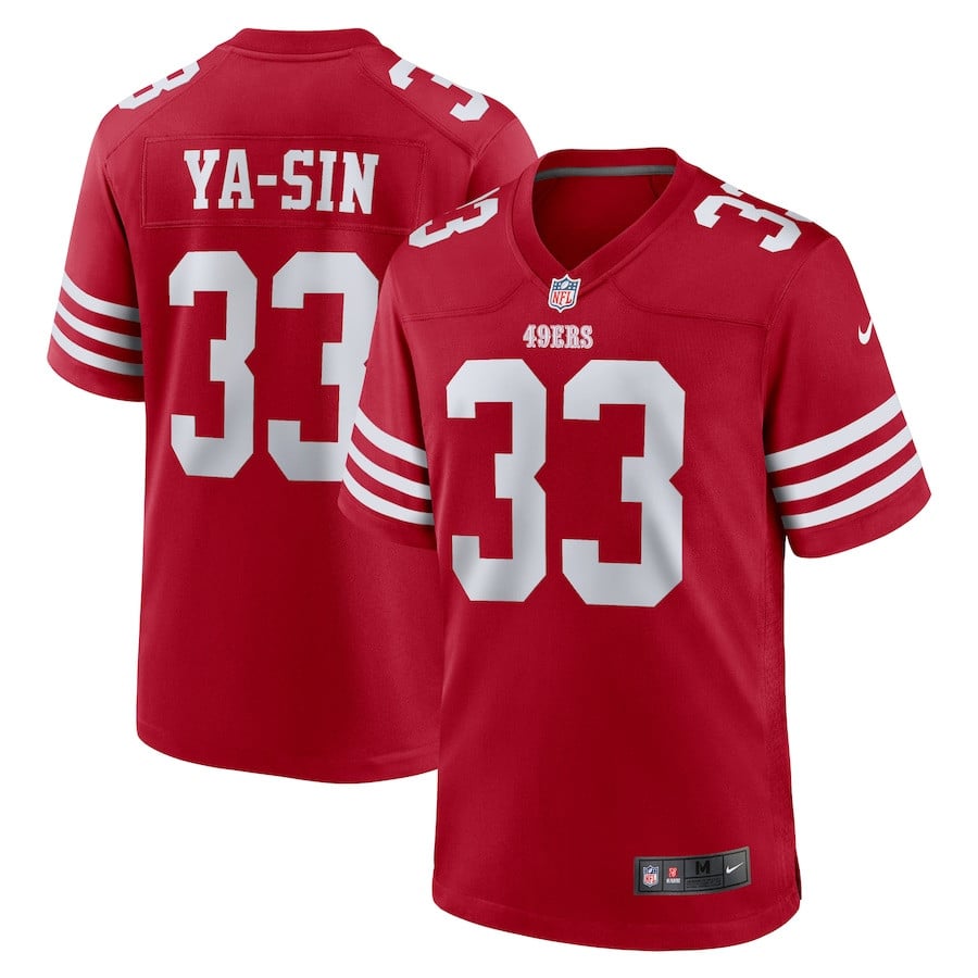 Rock Ya-Sin 33 San Francisco 49ers Team Game Men Jersey - Scarlet JS3246 Saliibo