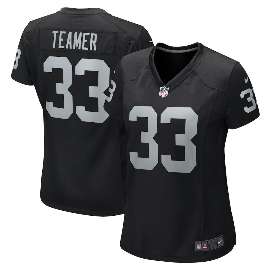 Roderic Teamer 33 Las Vegas Raiders Women Game Jersey - Black JS7639 Saliibo