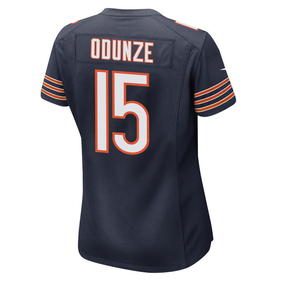 Rome Odunze 15 Chicago Bears 2024 NFL Draft First Round Pick Player Game Women Jersey - Navy JS7802 Saliibo - Image 3