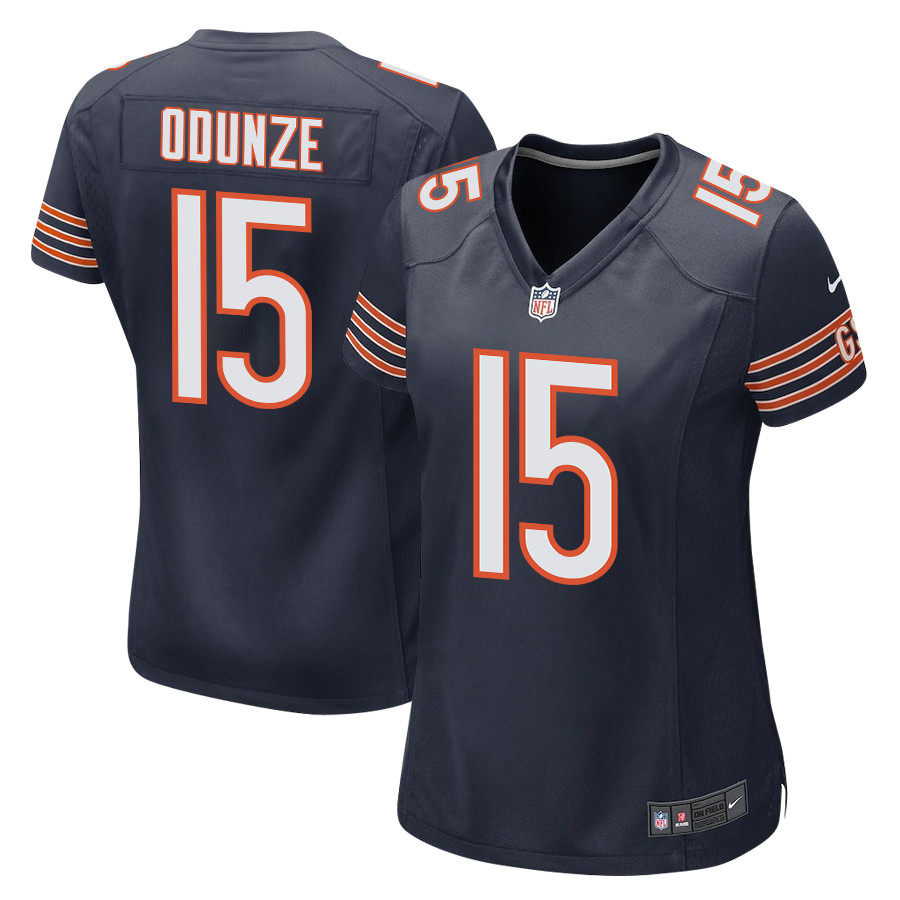 Rome Odunze 15 Chicago Bears 2024 NFL Draft First Round Pick Player Game Women Jersey - Navy JS7802 Saliibo