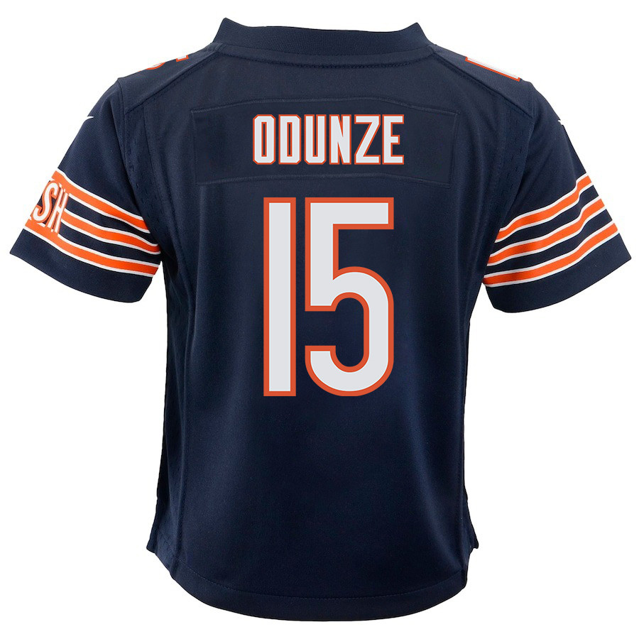 Rome Odunze 15 Chicago Bears 2024 NFL Draft First Round Pick Player Game YOUTH Jersey - Navy JS8181 Saliibo - Image 3