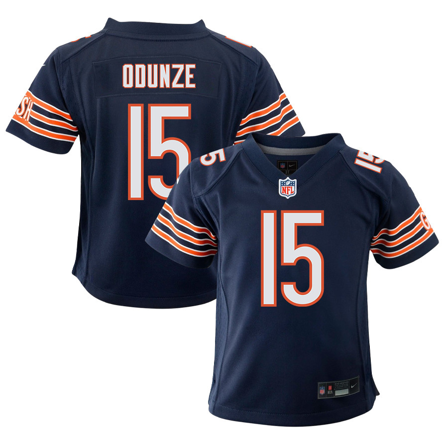 Rome Odunze 15 Chicago Bears 2024 NFL Draft First Round Pick Player Game YOUTH Jersey - Navy JS8181 Saliibo