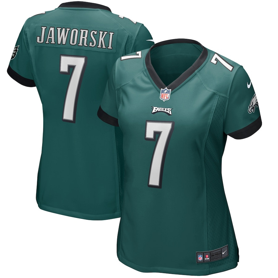 Ron Jaworski 7 Philadelphia Eagles Women Game Retired Jersey - Midnight Green JS2497 Saliibo