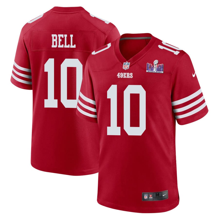 Ronnie Bell 10 San Francisco 49ers Super Bowl LVIII Patch Game Men Jersey - Scarlet JS2377 Saliibo
