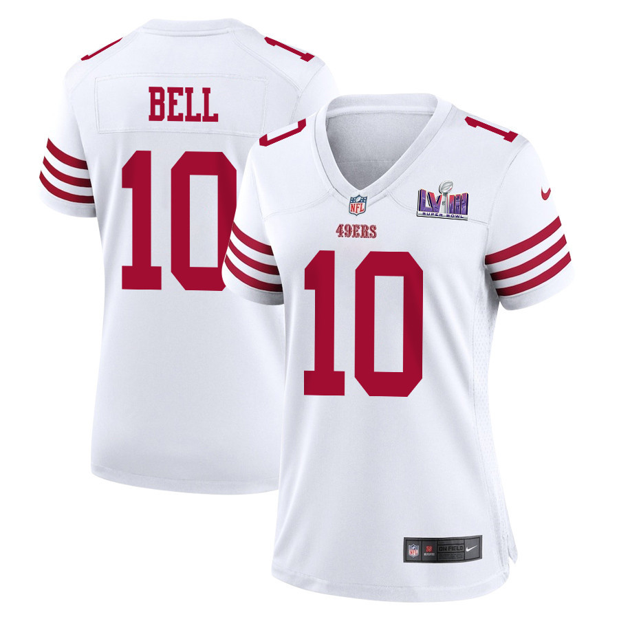 Ronnie Bell 10 San Francisco 49ers Super Bowl LVIII Patch Game Women Jersey - White JS2054 Saliibo