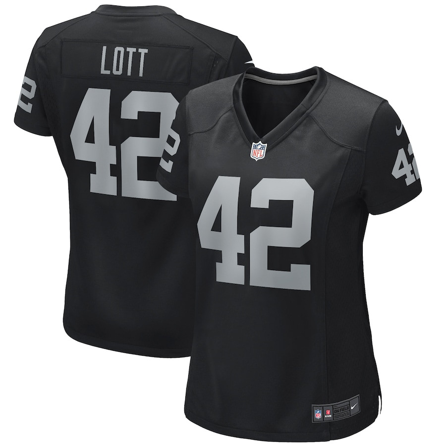 Ronnie Lott 42 Las Vegas Raiders Women Game Retired Jersey - Black JS9996 Saliibo