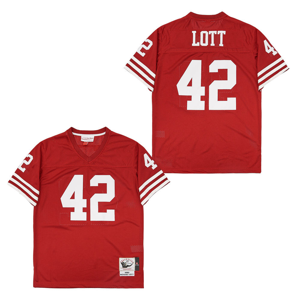 Ronnie Lott 42 San Francisco 49ers Throwback Men Jersey - Red JS5093 Saliibo