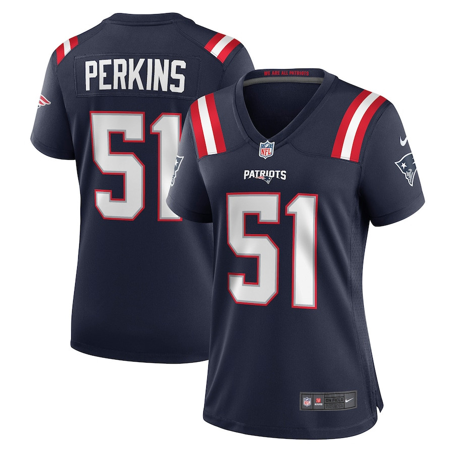 Ronnie Perkins 51 New England Patriots Women Game Jersey - Navy JS3251 Saliibo