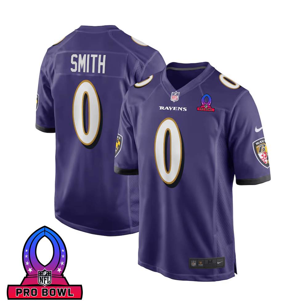 Roquan Smith 0 Baltimore Ravens 2025 Pro Bowl Patch Game Men Jersey - Purple JS9671 Saliibo
