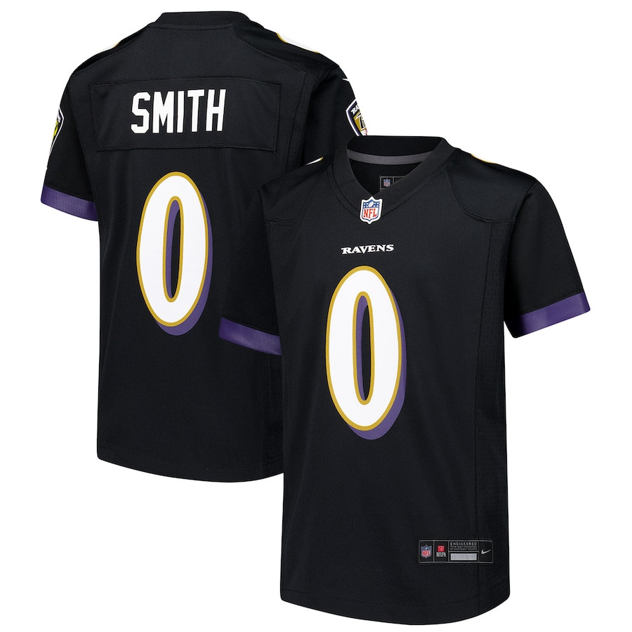 Roquan Smith 0 Baltimore Ravens Alternate Player Game YOUTH Jersey - Black JS2891 Saliibo