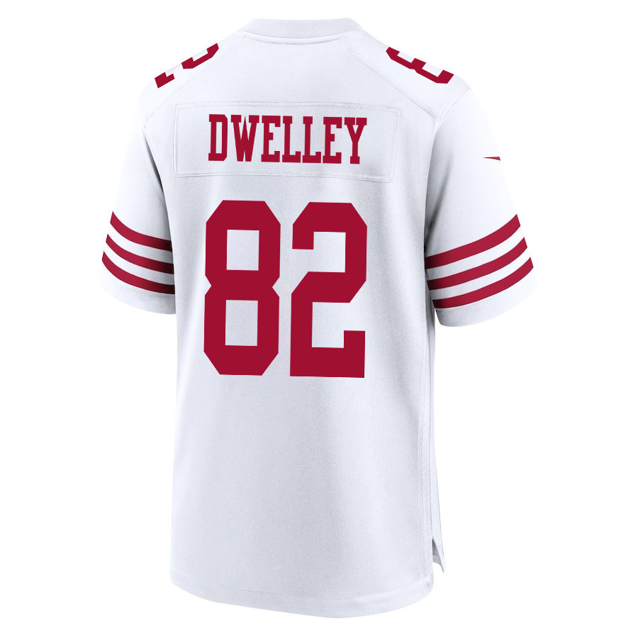 Ross Dwelley 82 San Francisco 49ers NFC Champions Patch Game Men Jersey - White JS2107 Saliibo - Image 3