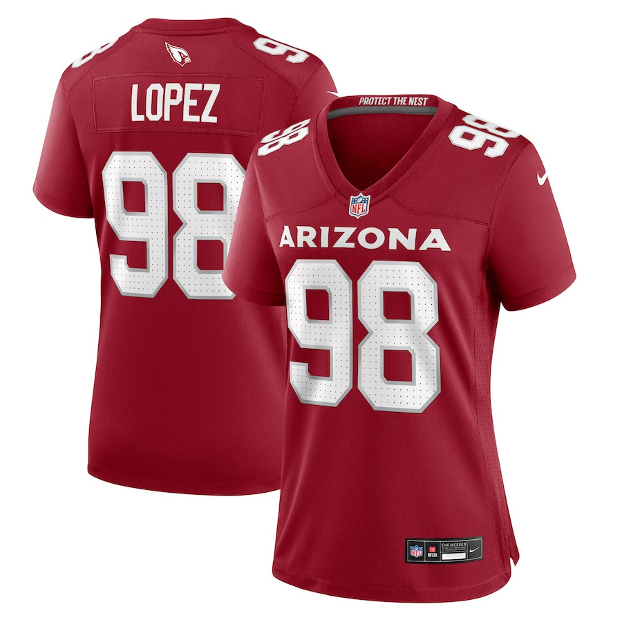 Roy Lopez 98 Arizona Cardinals Women's Game Jersey - Cardinal JS7035 Saliibo