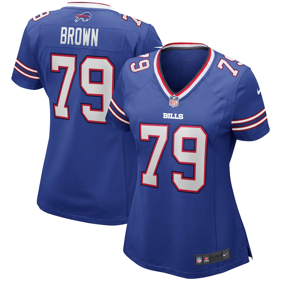Ruben Brown 79 Buffalo Bills Women Game Retired Jersey - Royal JS9930 Saliibo