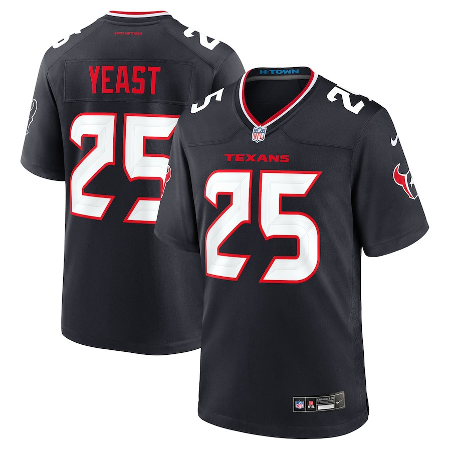 Russ Yeast 25 Houston Texans Team Game Men Jersey - Navy JS9145 Saliibo