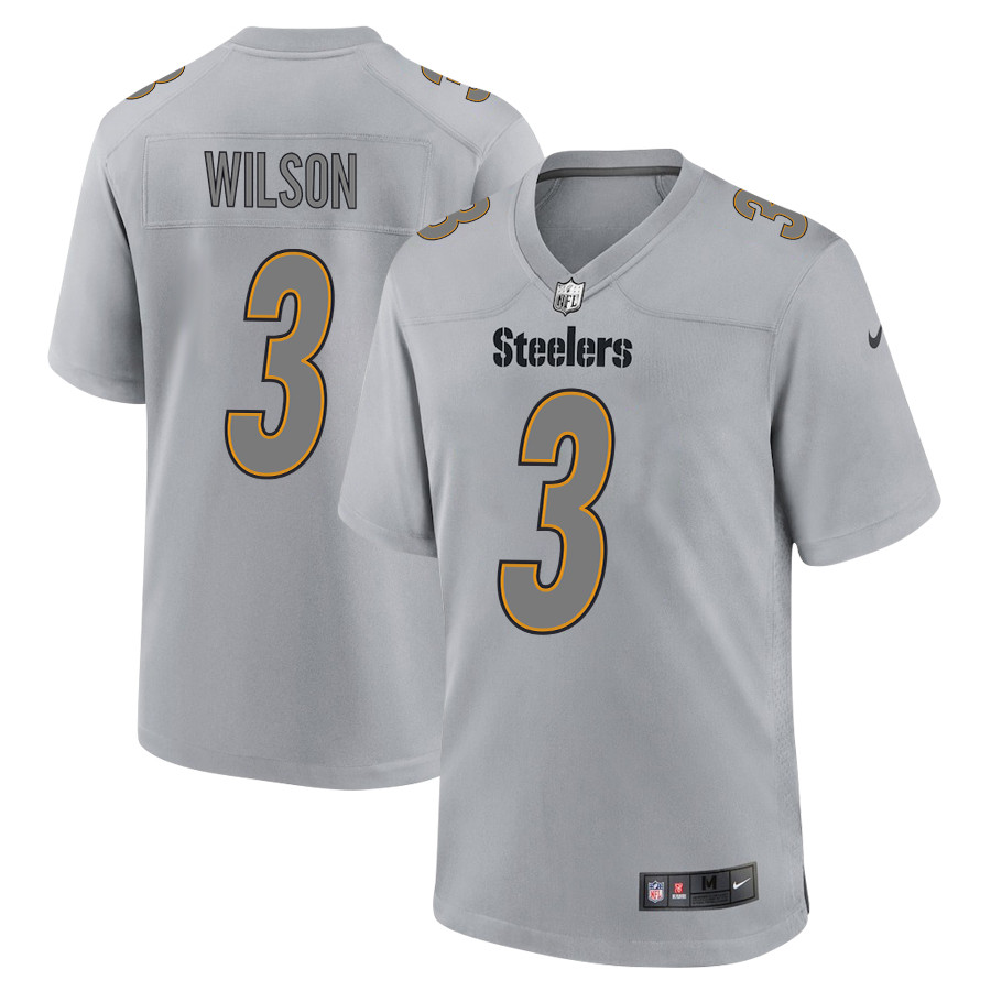 Russell Wilson 3 Pittsburgh Steelers Atmosphere Fashion Game Men Jersey - Silver JS7156 Saliibo