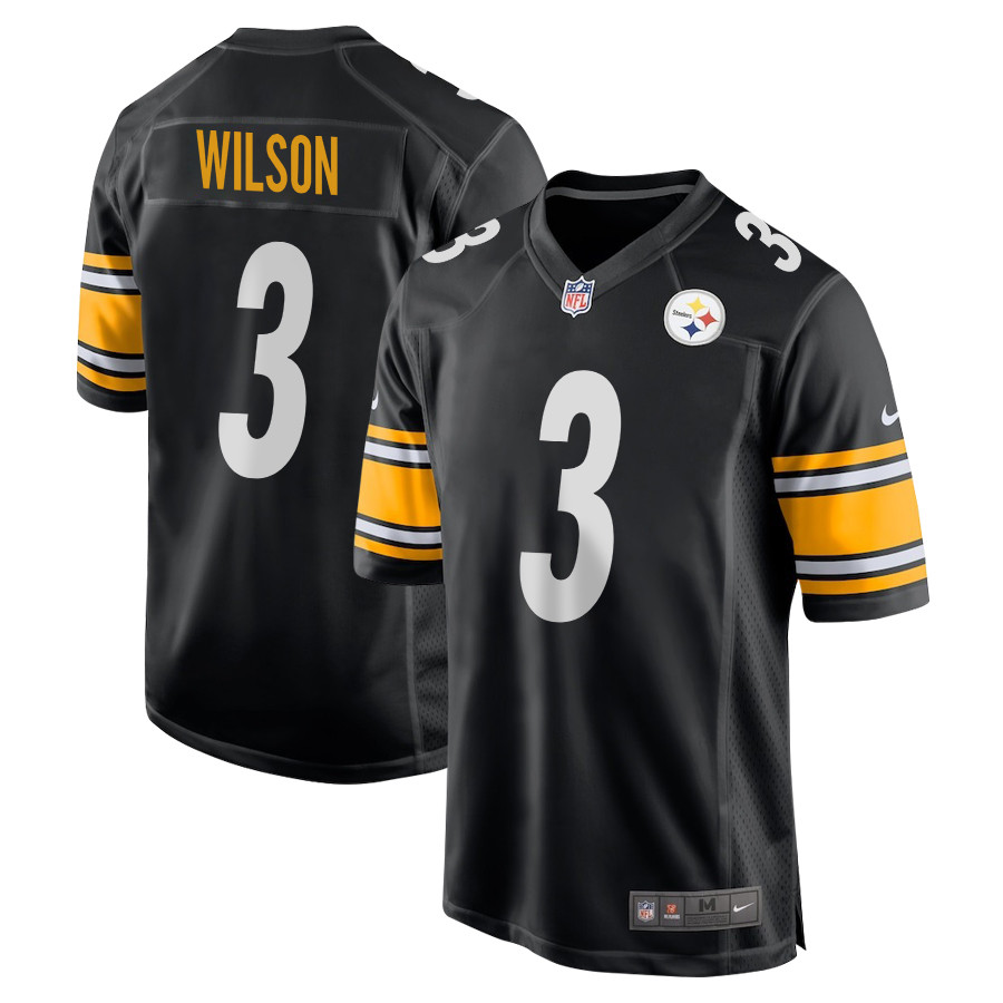 Russell Wilson 3 Pittsburgh Steelers Game Men Jersey - Black JS9956 Saliibo