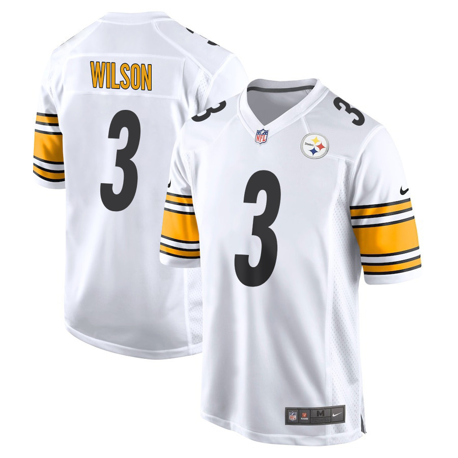 Russell Wilson 3 Pittsburgh Steelers Game Men Jersey - White JS9298 Saliibo