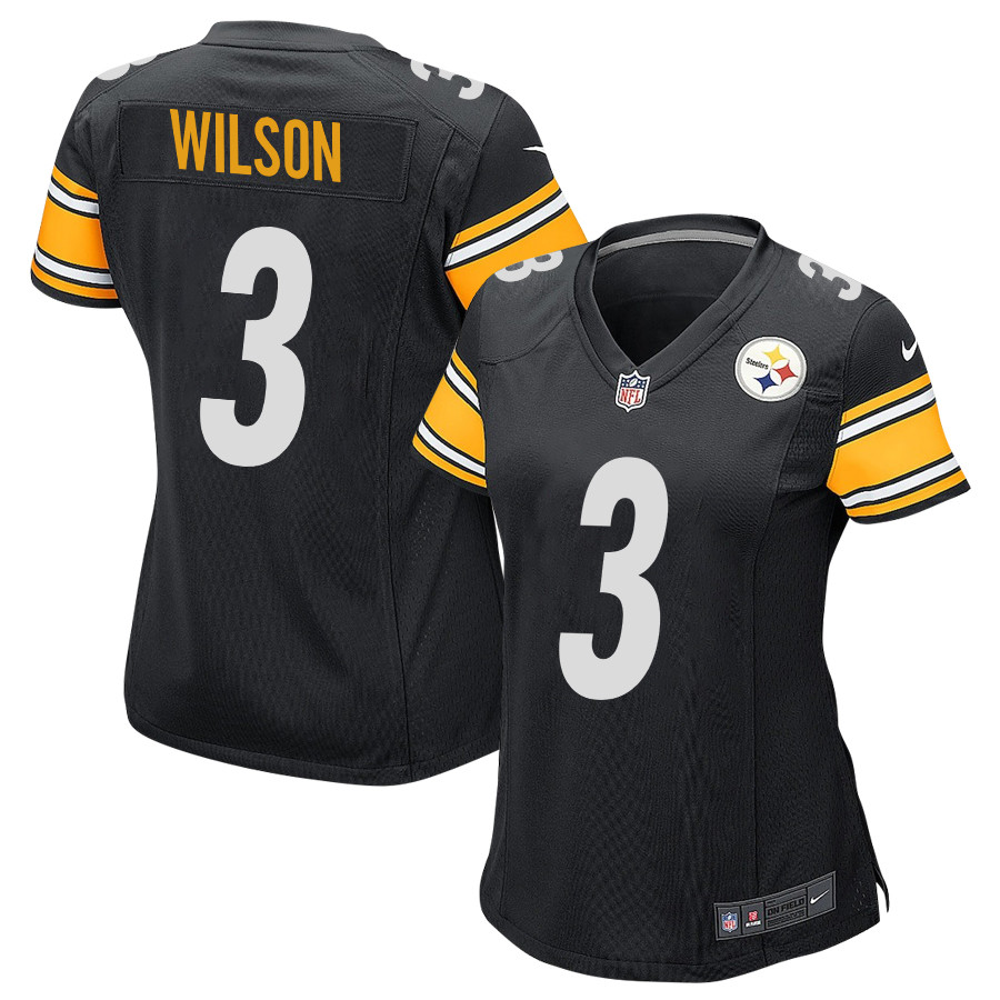 Russell Wilson 3 Pittsburgh Steelers Game Women Jersey - Black JS7060 Saliibo