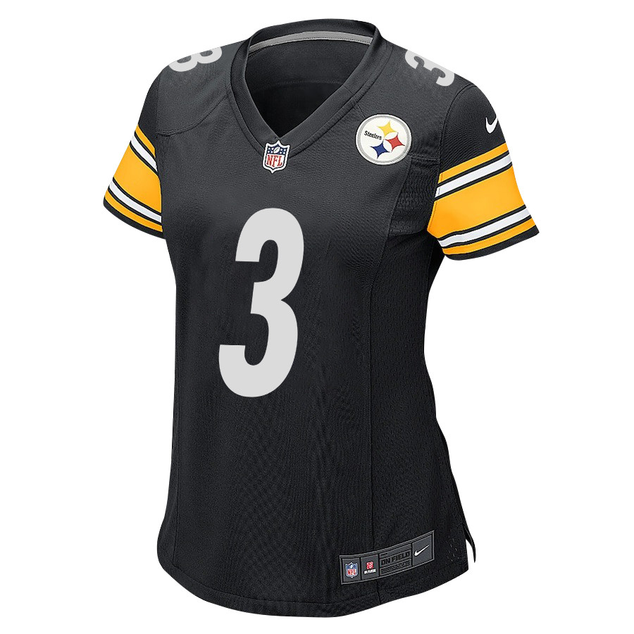 Russell Wilson 3 Pittsburgh Steelers Game Women Jersey - Black JS7060 Saliibo - Image 3
