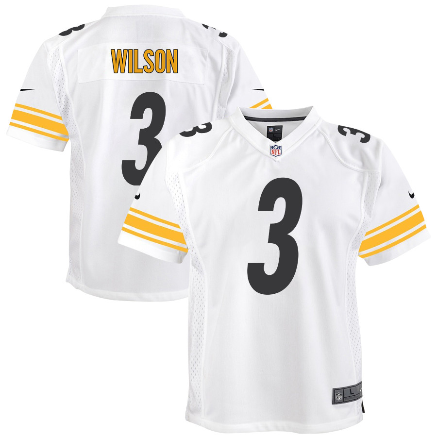 Russell Wilson 3 Pittsburgh Steelers Game YOUTH Jersey - White JS3865 Saliibo