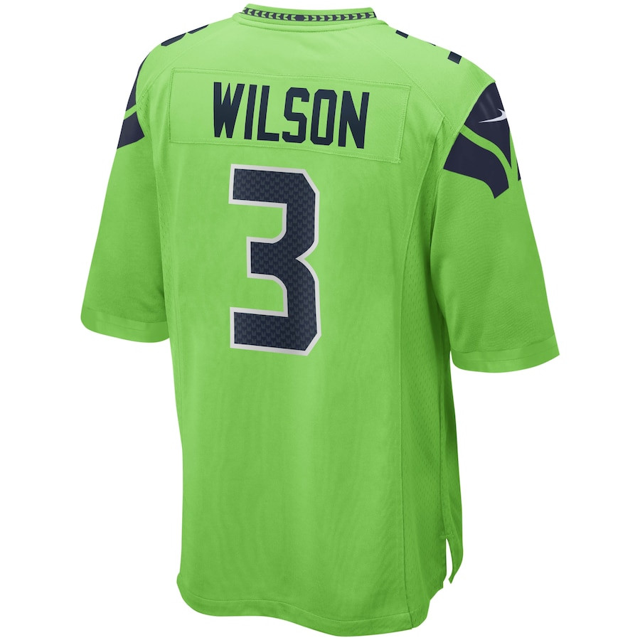 Russell Wilson 3 Seattle Seahawks Men Alternate Game Jersey - Neon Green JS5935 Saliibo - Image 3